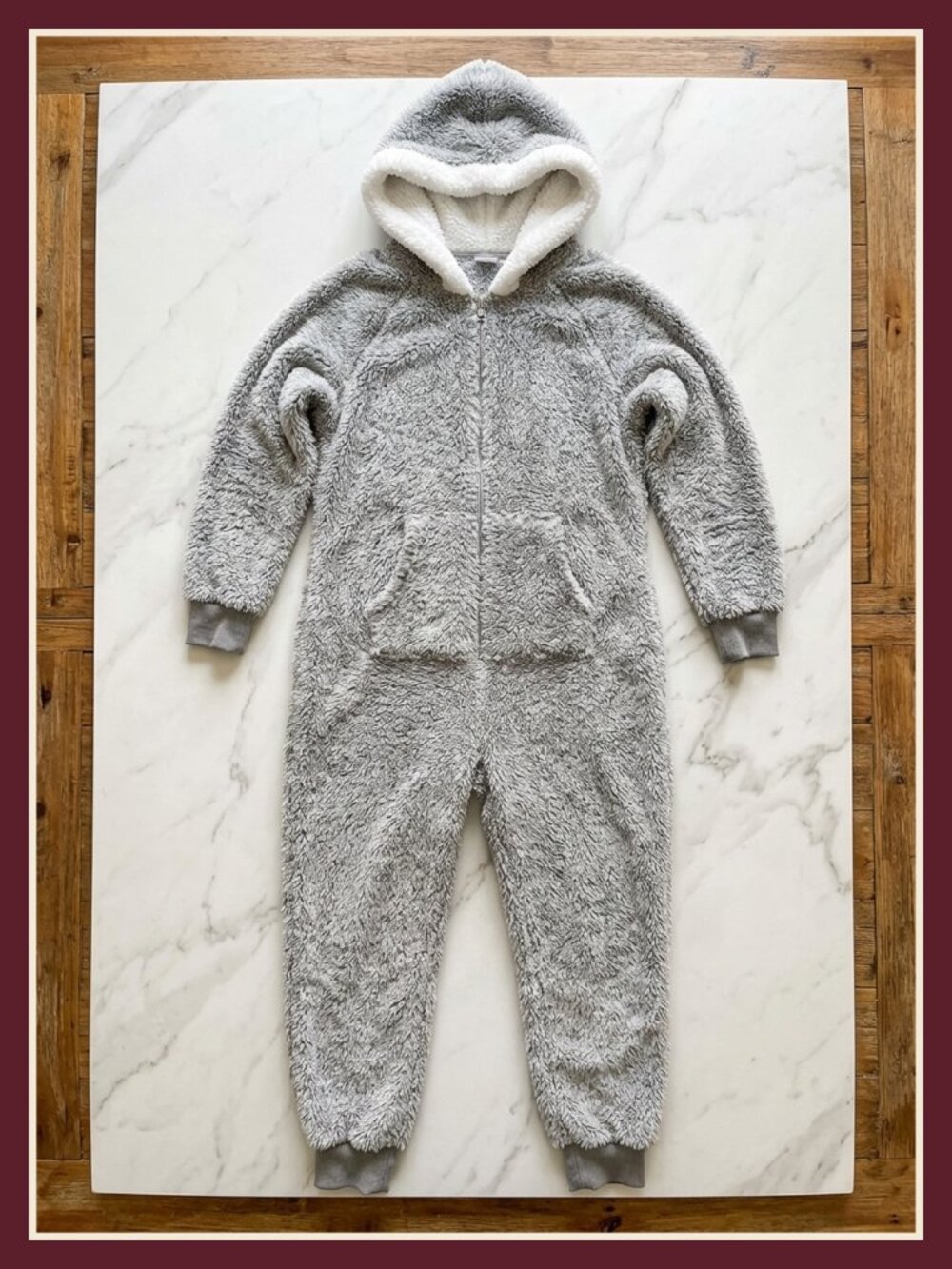 Women's Teddy Fleece One Piece Pajamas Hooded Zip Lounger